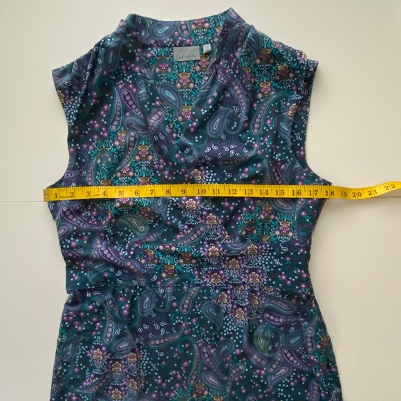 Athleta Dahlia Paisley Printed V-Neck Sleeveless Mini Dress Sz 10 - Picture 9 of 15